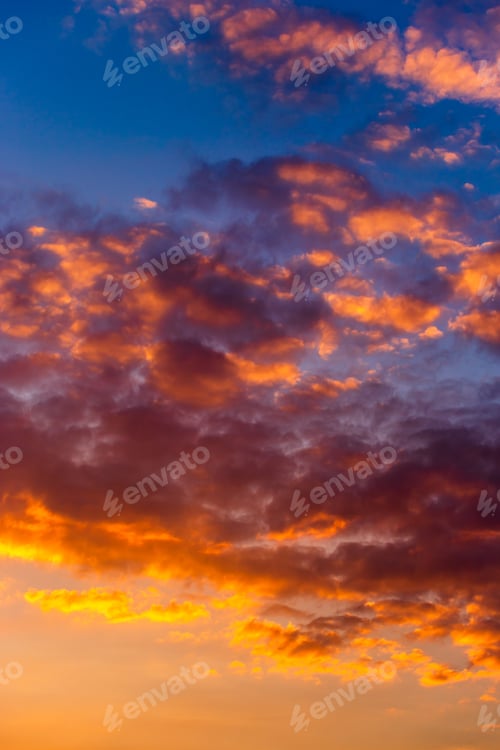 Preview: colorful dramatic sky with cloud at sunset.