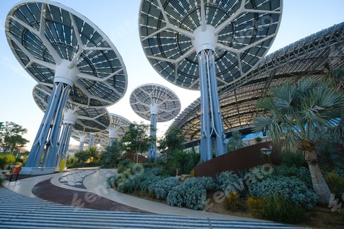 Preview: Dubai, UAE - 02.13.2021 Inside one of the halls of a sustainability pavilion of EXPO 2020