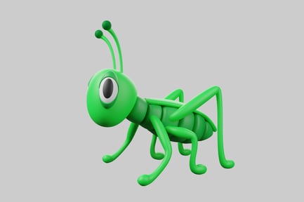 Preview: Cartoon grasshopper spring design