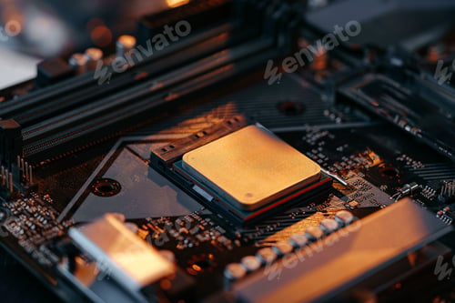 Preview: Computer part circuit board close up photo