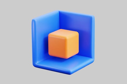 Preview: Corner space with orange cube