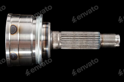 Preview: CV Joint, constant velocity joints. Part wheel of the car, isolated on black, with clipping path