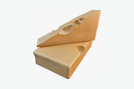 Vista previa: Queso triangular apilado con recortes