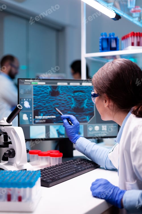 Preview: Biochemist scientist working on the laboratory to discovery a technology