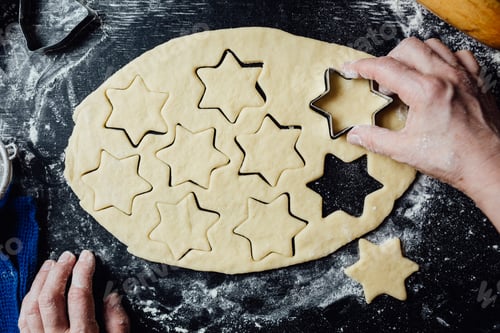 Preview: Making Star-Shaped Cookies with Dough and Cookie Cutter