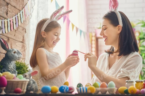 Preview: family preparing for Easter