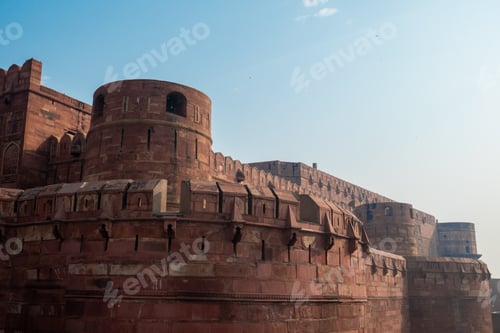 Preview: View of the historic Red Fort in the Old Delhi neighbourhood of Delhi, India