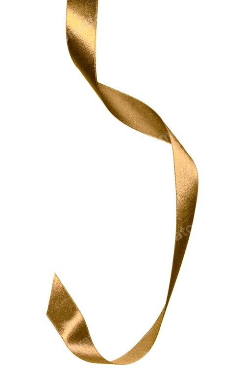 Preview: Shiny satin ribbon in brown color isolated on white background close up