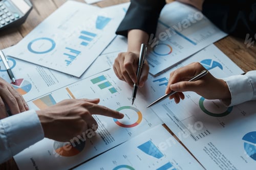 Preview: Businesspeople attending to present at the conference marketing and investment income analysis