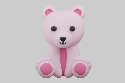 Preview: Cute cartoon pink bear