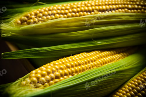Preview: Fresh corn on wooden table.