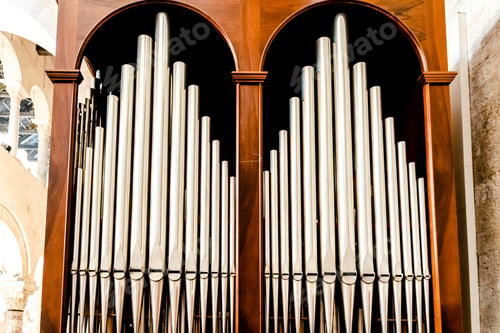 Preview: Detail of an organ in Cathedral Bari to play pieces of music during religious celebrations.
