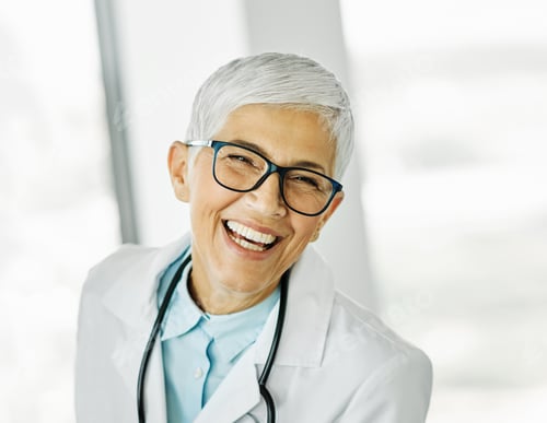 Preview: doctor senior woman medical hospital care health clinic elderly mature caucasian