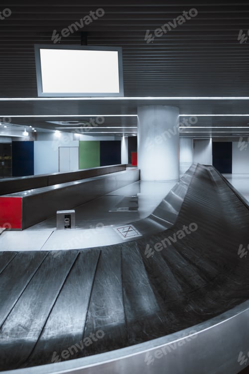 Vista previa: Empty airport conveyor belt, airport