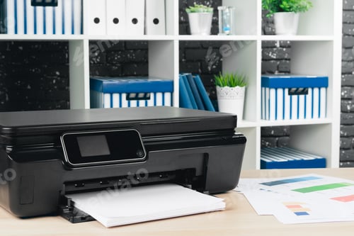 Preview: multi-function printer machine ready for printing, copy, scanning in office