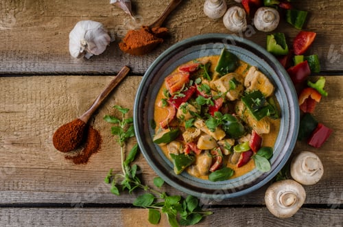 Preview: Curry chicken vegetable fresh food