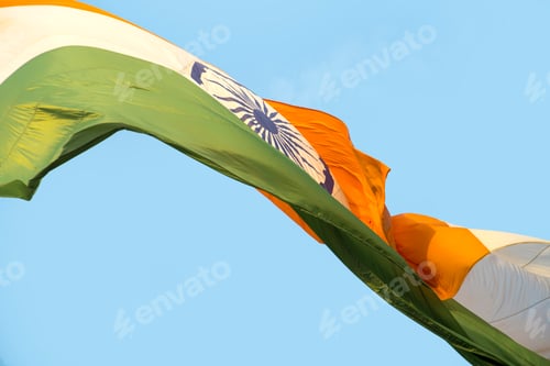 Preview: Close-up shot of wavy Indian flag