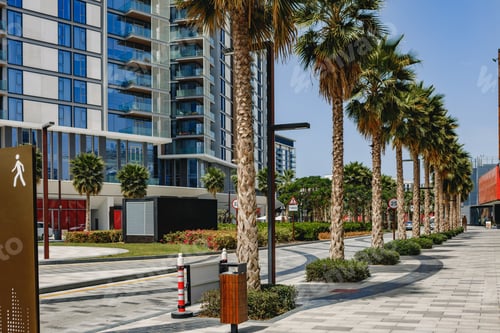 Preview: Urban road cityscape of Dubai at daytime