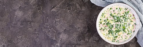 Preview: Bowl of Cold Soup Okroshka with Herbs