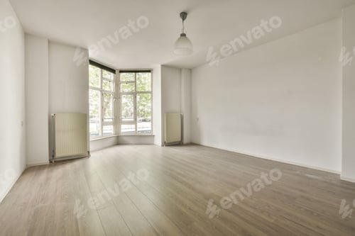Preview: Interior of empty room with windows