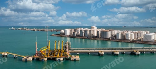 Preview: Oil and gas refinery plant form industry zone, Aerial view oil and gas Industrial.