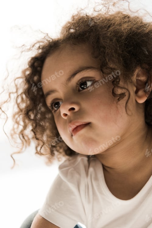 Preview: Clase-up portrait of cute african american baby girl