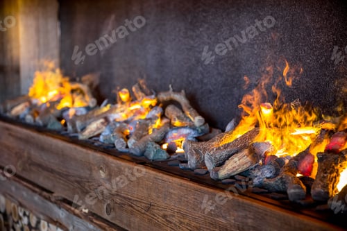Preview: Closeup shot of an electric fireplace