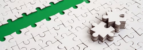 Preview: The green path is laid on the platform of a white folded jigsaw puzzle