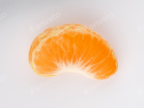 Preview: Ripe Mandarin Close-Up On A White Background. Tangerine Orange. Colorful Food And Drink Still Life