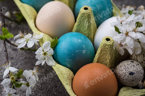 Preview: Easter eggs in blue color