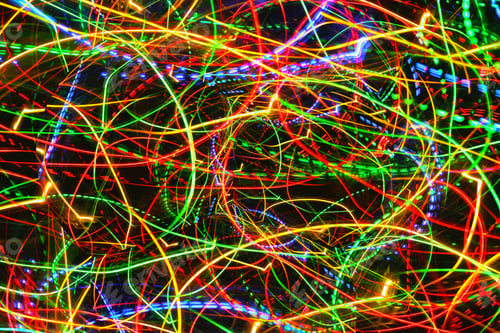 Vista previa: Motion neon glowing lights lines
