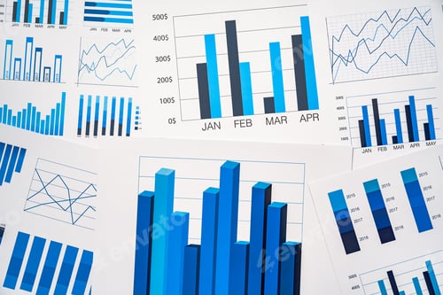 Preview: Financial Blue Charts and Graphs for Business Use