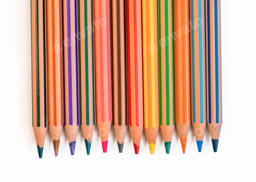 Preview: Colorful pencils isolated on the white background