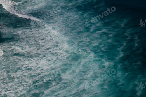 Preview: Top view for blue ocean with waves