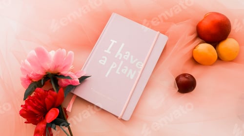 Preview: Pink Flowers and Pink Planner on Tulle