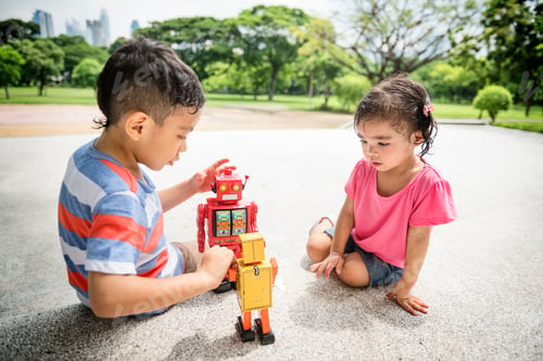 Preview: Brother Sister Elementary Childhood Kid Playful Concept