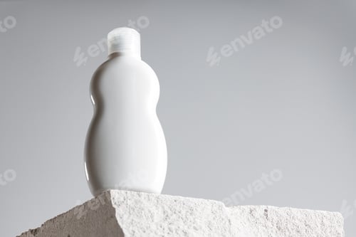Preview: Cosmetic jar on gray cinder block close up