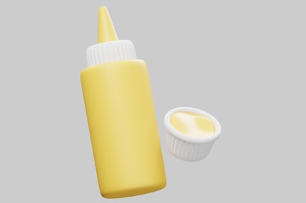 Preview: Yellow bottle and ramekin with yellow substance