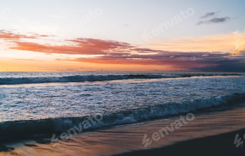 Preview: Stormy sea waves washing sandy coast