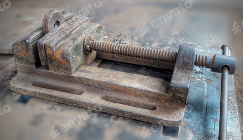 Preview: Close-up shot of an old dusty vice