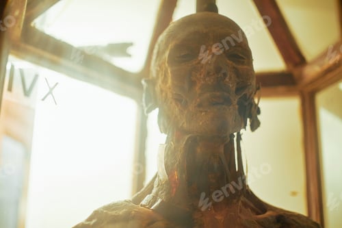 Preview: Human Anatomical Model Displaying Musculature and Exposed Tissue in Museum