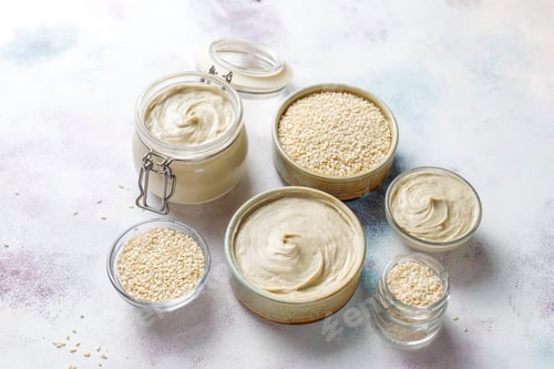 Preview: Homemade sesame paste with sesame seeds.