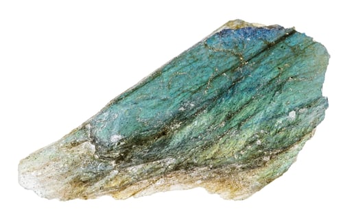 Preview: rough labradorite mineral isolated on white