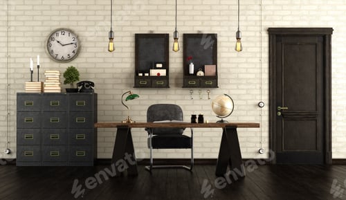 Preview: Home office in retro style