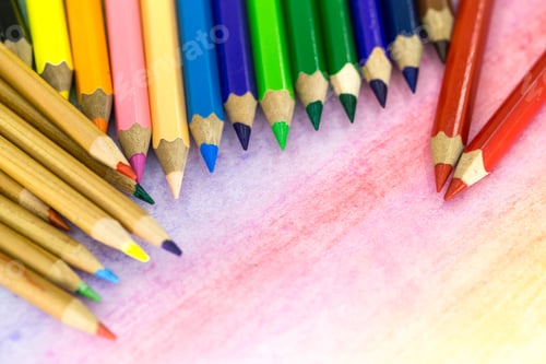Preview: Large colored pencils close-up