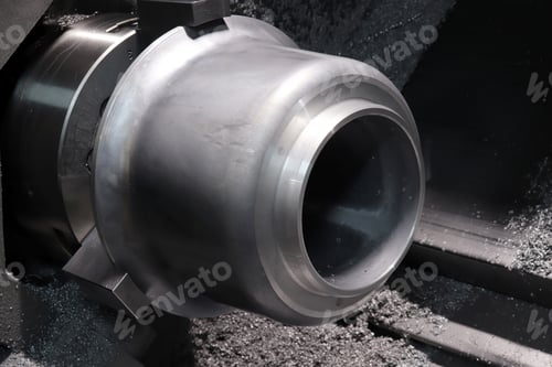 Preview: Metalworking on a lathe. Lathe, industry. Industrial background.