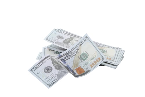 Preview: Dollar money isolated on white background, close up