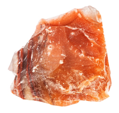Preview: unpolished red Jambul chalcedony mineral isolated