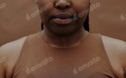 Preview: Young black woman close-up portrait