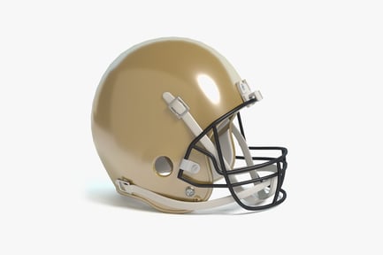 Preview: Golden American Football Helmet with Black Facemask